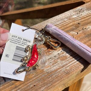 Brahmin Croc Charm Tassel in heartbreaker red HTF PIECE